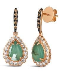 Le Vian - Peacock Aquaprase 14K Rose 3.55 Ct. Tw. Diamond & Aquaprase Earrings - Lyst