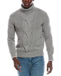 Brunello Cucinelli - Cable 100% Cashmere Turtleneck Sweater - Lyst
