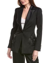 Oscar de la Renta - Peplum Waist Grain De Poudre Wool-Blend Jacket - Lyst