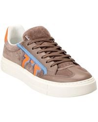 Ferragamo - Suede Leather Contrast Sneakers - Lyst