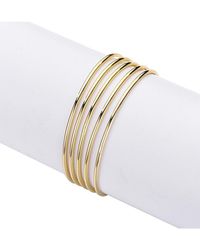 Adornia - 14K Plated 5Pc Tube Bangle Bracelet Set - Lyst