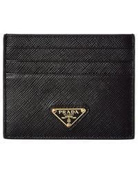 Prada - Logo Saffiano Leather Card Case - Lyst