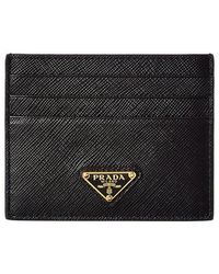 Prada - Logo Saffiano Leather Card Case - Lyst