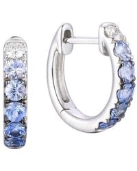 Gregg Ruth - 14K 0.78 Ct. Tw. Diamond & Sapphire Huggie Earring - Lyst