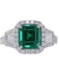 Diana M. Jewels Fine Jewellery 18k 3.24 Ct. Tw. Diamond & Emerald Half-eternity Ring - Green