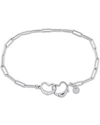 Italian Silver - Chain Link Paperclip Bracelet - Lyst