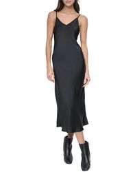 DKNY - Washer Satin Bias Slip Dress - Lyst