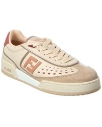 Fendi - Match Leather & Suede Sneaker - Lyst