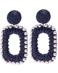 Carolina Herrera - Raffia-wrapped Chain Earrings - Lyst