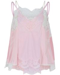 Balenciaga - Patched Lace Slip Tank Top - Lyst