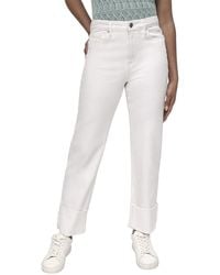DKNY - High Rise Ecru Relaxed Straight Jean - Lyst