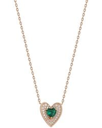 Sphera Milano - 14K Rose Vermeil Cz Heart Necklace - Lyst