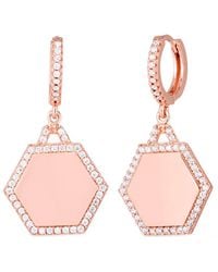 Sphera Milano - 14k Rose Gold Vermeil Cz Huggie Hoops - Lyst