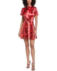 Rene Ruiz - Mock Neck Floral Jacquard Fit & Flare Mini Dress - Lyst