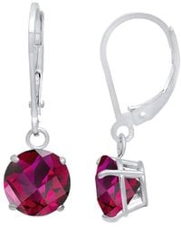MaxColor - Silver 4.50 Ct. Tw. Lab-grown Ruby Dangle Earrings - Lyst