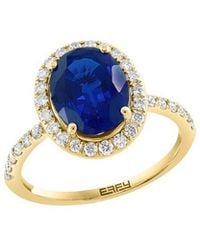Effy Fine Jewelry - 14K 2.76 Ct. Tw. Lab-Grown Diamond & Lab-Grown Sapphire Ring - Lyst