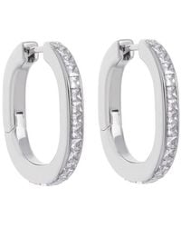 Reiss - Mia Cz Modern Crystal Hoop Earrings - Lyst