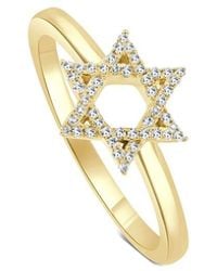 Sabrina Designs - 14k 0.11 Ct. Tw. Diamond Star Of David Ring - Lyst