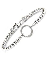Diamond Select Cuts - Silver 0.08 Ct. Tw. Diamond Bangle Bracelet - Lyst