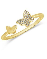 Sabrina Designs - 14k 0.06 Ct. Tw. Diamond Open Double Butterfly Ring - Lyst