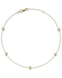 Italian Gold - 14K Button Station Anklet - Lyst