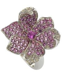 Suzy Levian - Silver Diamond & Sapphire Ring - Lyst