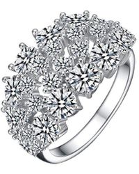 Genevive Jewelry - Silver Cz Statement Ring - Lyst