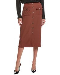 Laundry by Shelli Segal - Button Front Midi Skirt - Lyst