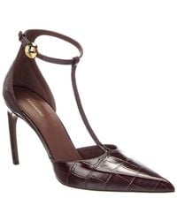 Ferragamo - Odette 100 Croc-Embossed Leather Pump - Lyst