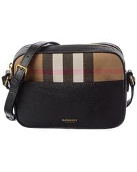 Burberry - Small Check Canvas & Leather Camera Bag - Lyst