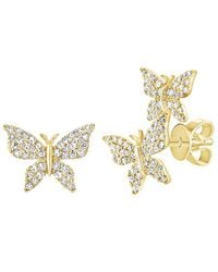 Sabrina Designs - 14K 0.35 Ct. Tw. Diamond Butterfly Mismatched Studs - Lyst
