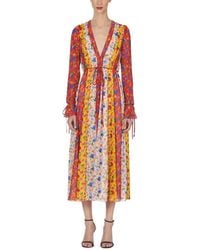Carolina Herrera - V-Neck Midi Dress - Lyst