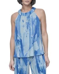 DKNY - Printed Plisse Top - Lyst
