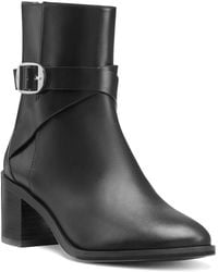 Stuart Weitzman - Esme Belted Zip Leather Bootie - Lyst