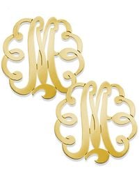 Jane Basch - 22k Over Silver Swirly Script Initial Studs(a-z) - Lyst