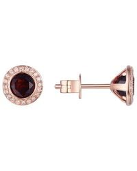 Diana M. Jewels - Fine Jewelry 14k Rose Gold 2.03 Ct. Tw. Diamond & Garnet Circular Studs - Lyst