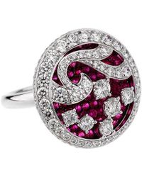 Graff - 18K 4.67 Ct. Tw. Diamond & Ruby Cocktail Ring (Authentic Pre-Owned) - Lyst
