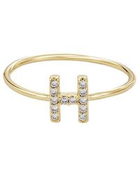 Adornia - 14K Plated Cz Initial Ring - Lyst