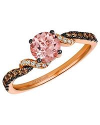 Le Vian - Peach Morganite 14K Rose 0.79 Ct. Tw. Diamond & Morganite Cocktail Ring - Lyst
