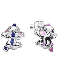 PANDORA - X Disney Stitch & Angel Stud Earrings - Lyst