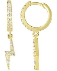 Sphera Milano - 18k Over Silver Cz Hoops - Lyst