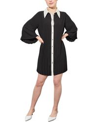 Ming Wang - Mini Crepe De Chine Shift Dress - Lyst