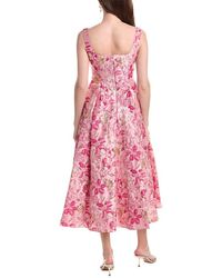 adrianna papell pink boucle combo midi dress Pink Adrianna Papell Boucle Combo Midi Dress