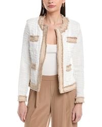 L'Agence - Agnes Tweed Denim Jacket - Lyst