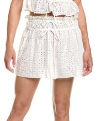 Ganni - Light Broderie Anglaise Mini Skirt - Lyst