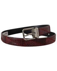 Dolce & Gabbana - Red Exotic Leather Metal Logo Buck - Lyst