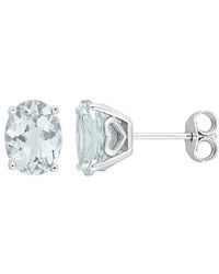 Rina Limor - Silver 3.00 Ct. Tw. Aquamarine Oval & Heart Studs - Lyst