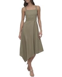 DKNY - Linen-Blend Dress - Lyst