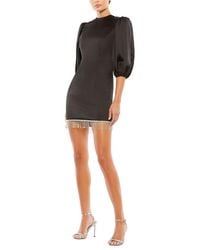 Mac Duggal - Beaded Fringe Hem Mini Dress - Lyst