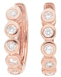 Nephora 14k Rose Gold 0.15 Ct. Tw. Diamond Huggie Earrings - Pink